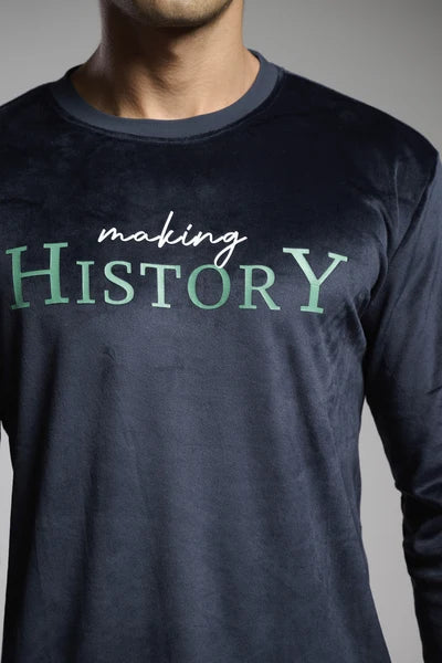 Pijama largo hombre terciopelo estampado cuadros making History MUYDEMI by YSABEL MORA