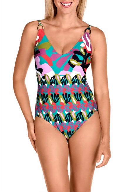 Bañador REDUCTOR sin aros estampado colores Dolores Cortés