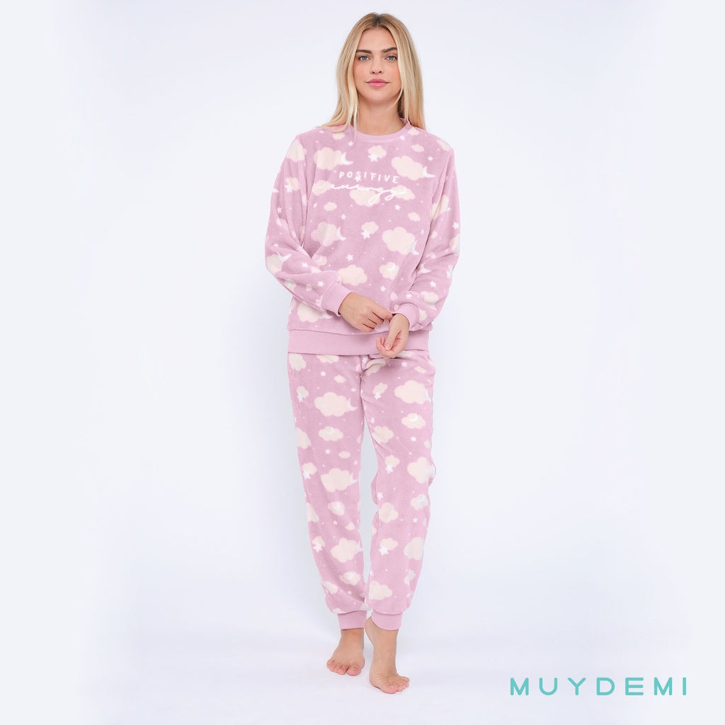 Pijama mujer coralina NUBES BLANCAS MUYDEMI