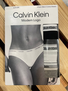 Pack 3 braga bikini Cotton Strech MODERN LOGO CALVIN KLEIN