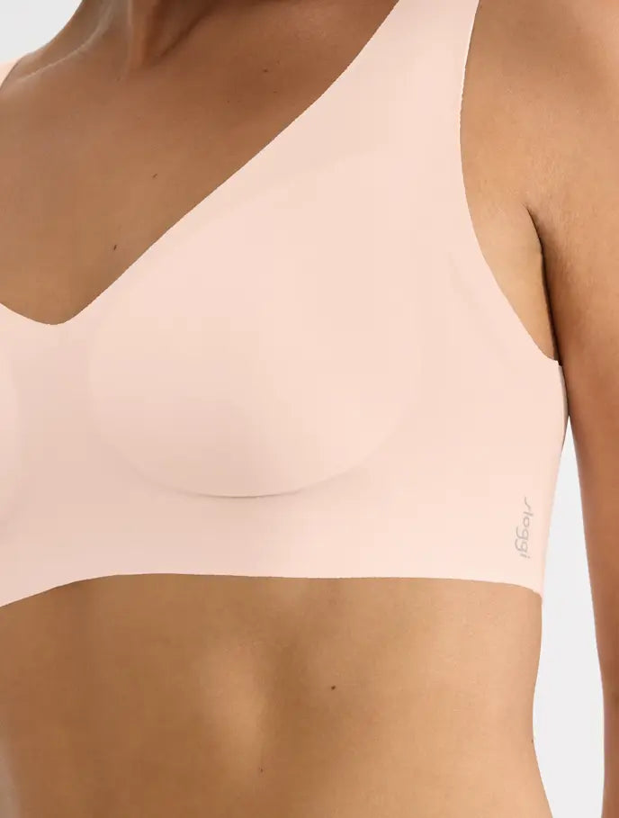 Bralette sin aros ni costuras ZERO Feel 2.0 rosa suave SLOGGI