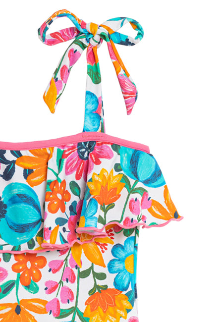 Bañador niña estampado volante Dolores Cortés Kids