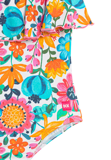Bañador niña estampado volante Dolores Cortés Kids
