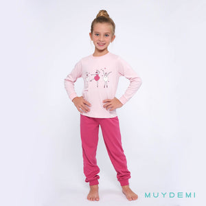 Pijama niña algodón de invierno estampado bailarina MUYDEMI