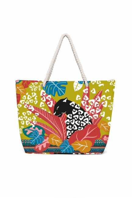 Bolsa playa estampado pantera colección Pasarela 026 Dolores Cortés