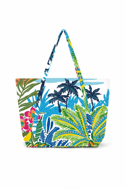 Bolsa playa estampado tropical Dolores Cortés