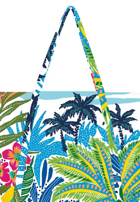 Bolsa playa estampado tropical Dolores Cortés