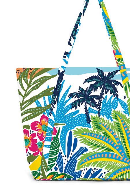 Bolsa playa estampado tropical Dolores Cortés