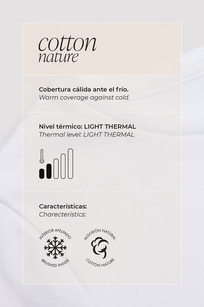 Camiseta hombre térmica ligera algodón manga larga y cuello redondo Ysabel Mora