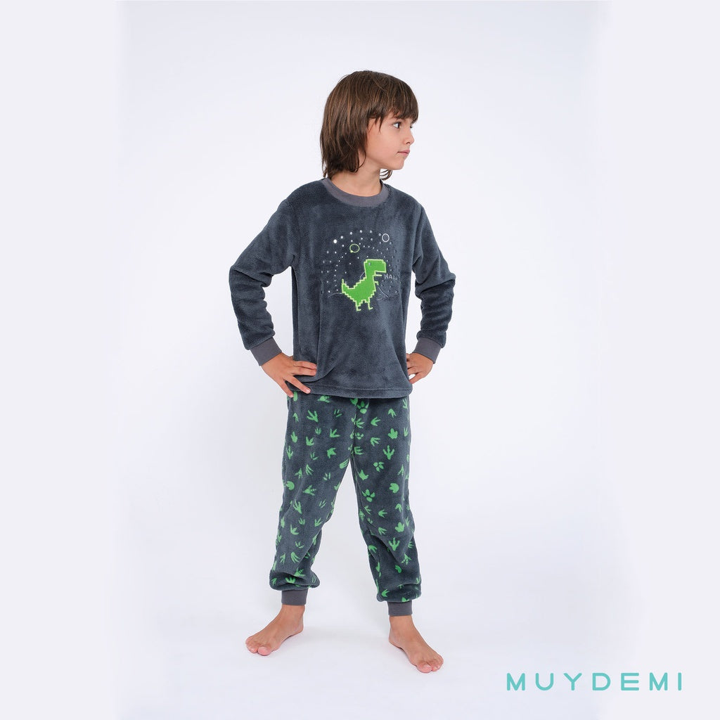 Pijama de niño coralina Dinosaurio MUYDEMI