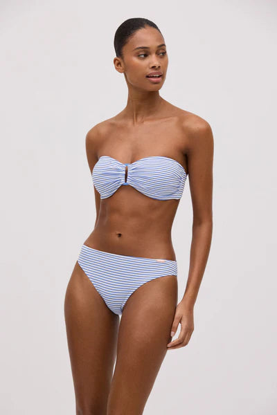 Bikini bandeau con aro y foam estampado rayas YSABEL MORA