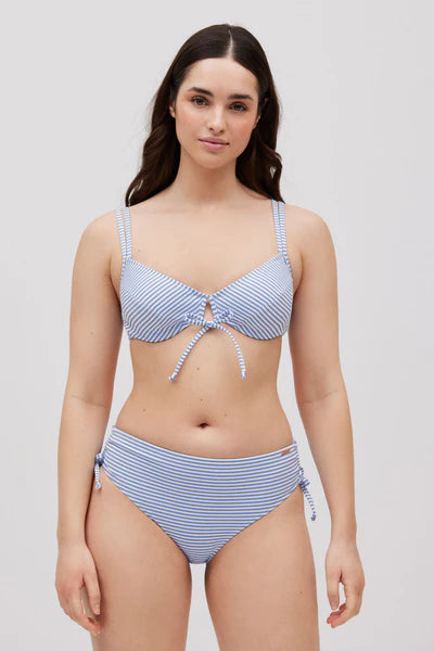 Bikini con aro y sin relleno REDUCTOR estampado rayas YSABEL MORA copa C