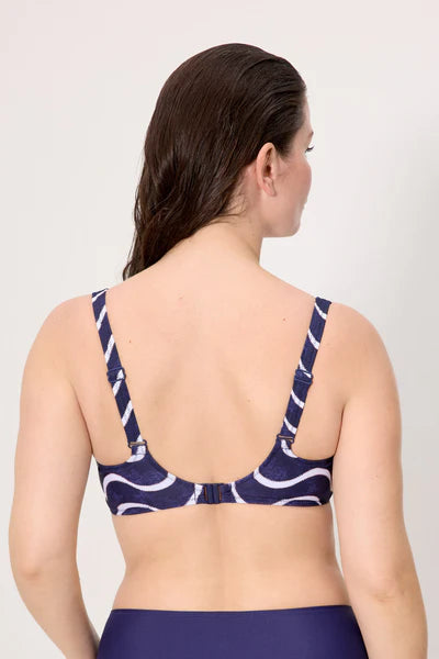 Top bikini reductor con aros COMBINABLE estampado marinero YSABEL MORA copa F