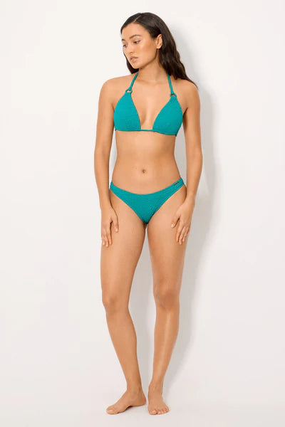 Braga bikini brasileña COMBINABLE  turquesa tejido textura YSABEL MORA