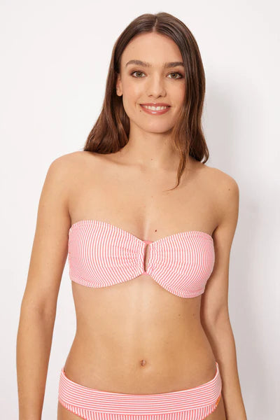 Top bikini bandeau COMBINABLE tejido bambula rayas YSABEL MORA