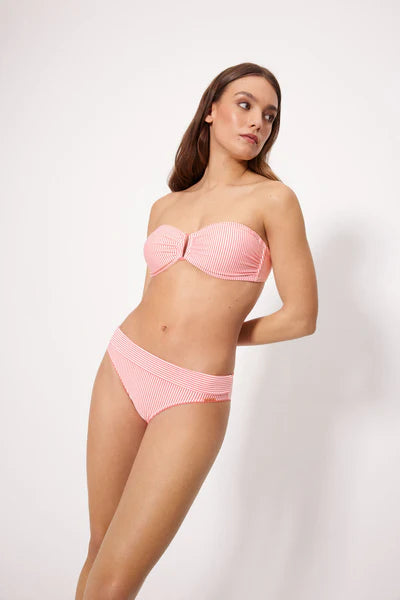 Braga bikini talle medio COMBINABLE tejido bambula rayas YSABEL MORA