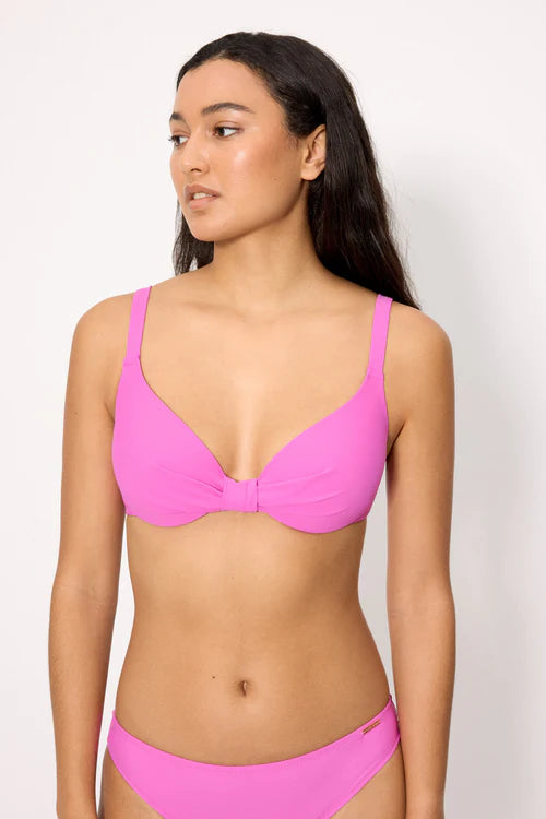 Top bikini con aros y foam COMBINABLE rosa intenso YSABEL MORA copa B