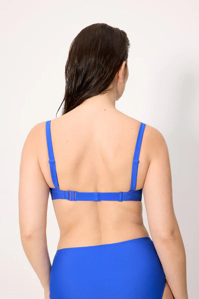 Top bikini reductor con aros y contorno regulable COMBINABLE azul eléctrico YSABEL MORA copa D