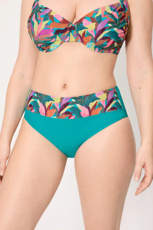 Braga bikini COMBINABLE talle alto estampado hojas YSABEL MORA
