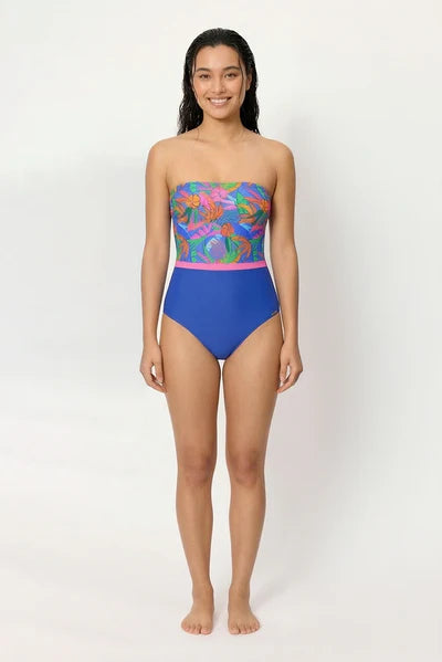 Bañador reductor bandeau estampado tropical YSABEL MORA copa B