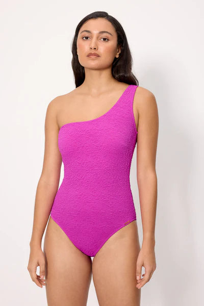Bañador asimétrico con textura lila YSABEL MORA copa B