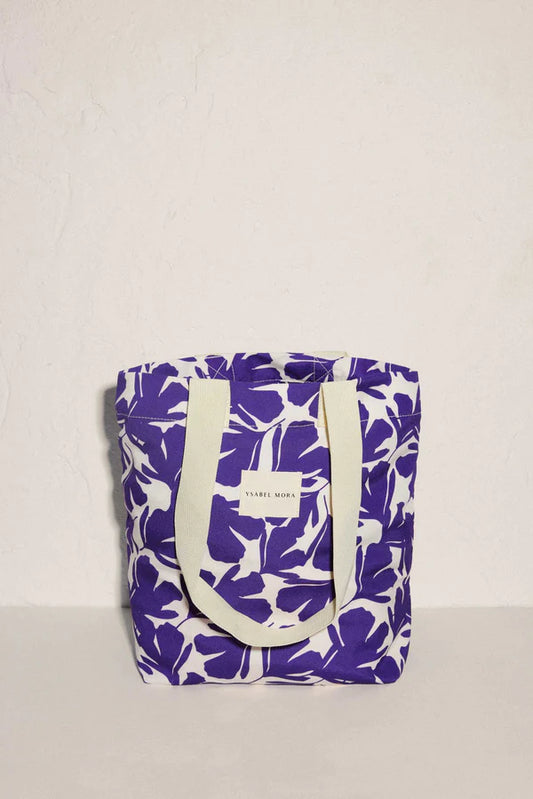 Bolso playero estampado hojas moradas YSABEL MORA