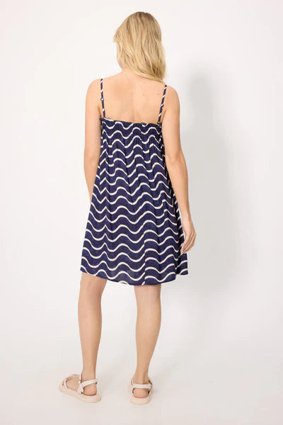 Vestido tirante fino estampado ondas marineras YSABEL MORA