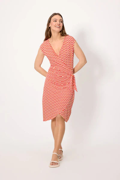 Vestido punto estampado étnico cruzado YSABEL MORA