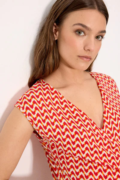 Vestido punto estampado étnico cruzado YSABEL MORA