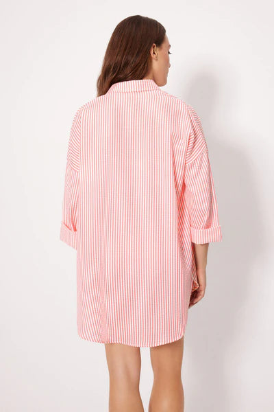 Camisa larga bambula rayas rosa YSABEL MORA
