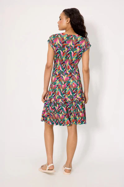 Vestido manga corta trabillas estampado YSABEL MORA