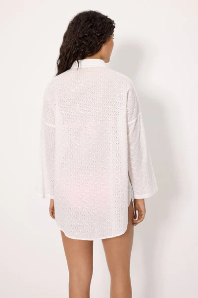 Camisa larga algodón bordado YSABEL MORA