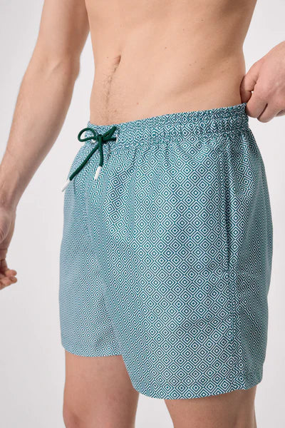 Bañador medio estampado étnico azul YSABEL MORA