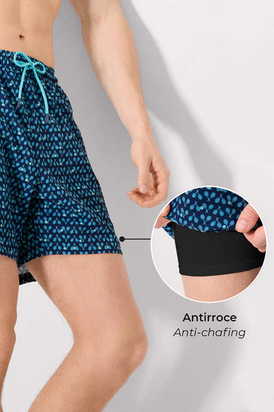 Bañador medio malla interior antirroce estampado raquetas YSABEL MORA