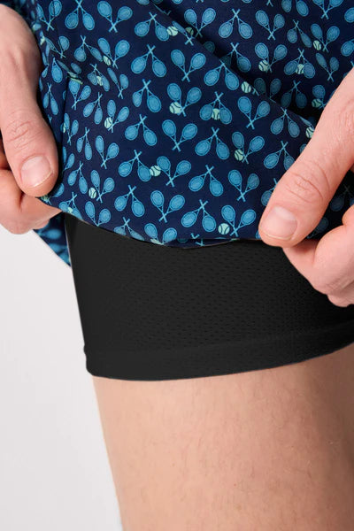 Bañador medio malla interior antirroce estampado raquetas YSABEL MORA