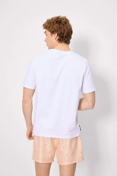 Camiseta manga corta estampado langosta blanco YSABEL MORA