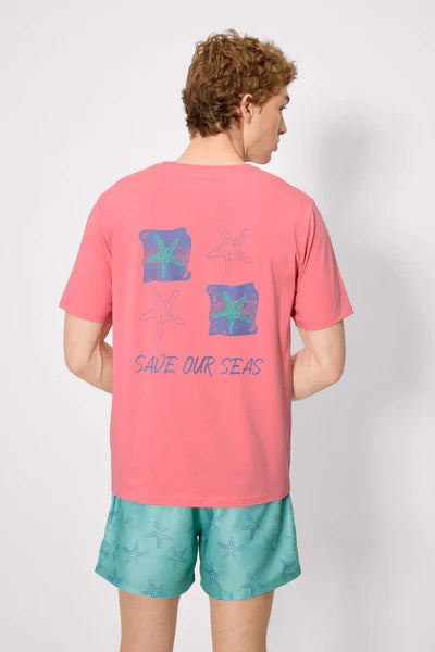 Camiseta manga corta estampado estrellas marinas YSABEL MORA