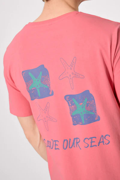 Camiseta manga corta estampado estrellas marinas YSABEL MORA