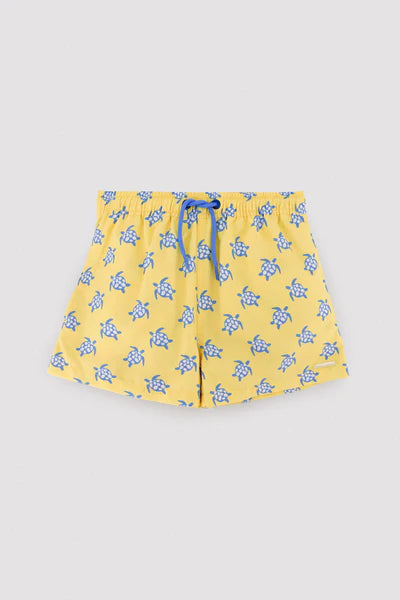 Bañador niño corto estampado tortugas amarillo Ysabel Mora