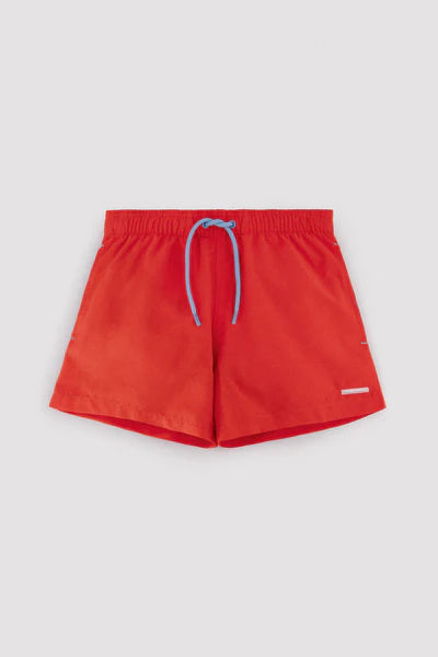 Bañador niño corto forro contraste rojo Ysabel Mora