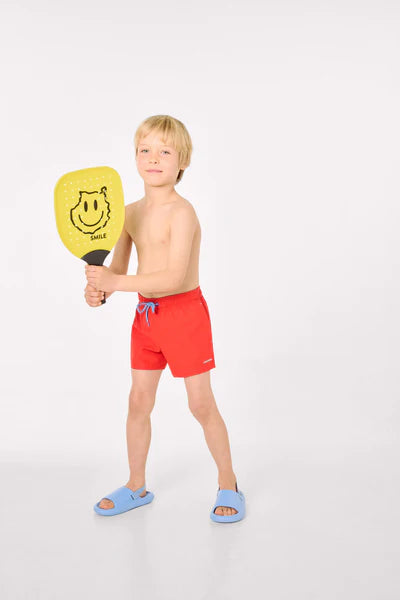 Bañador niño corto forro contraste rojo Ysabel Mora