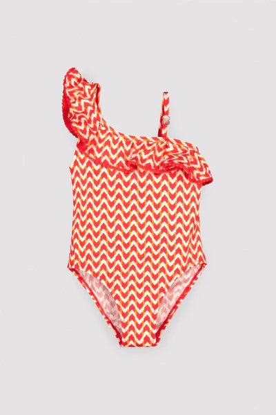 Bañador niña detalles volantes estampado étnicos Ysabel Mora