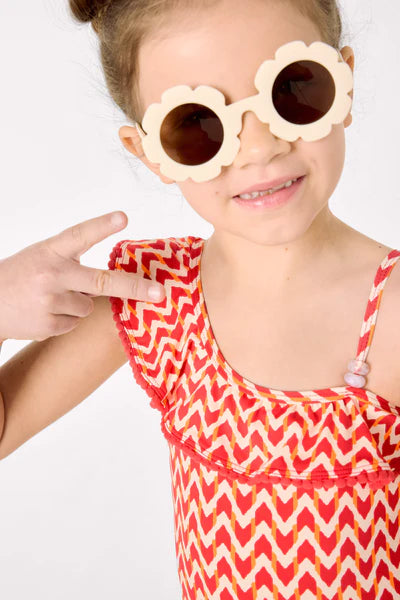 Bañador niña detalles volantes estampado étnicos Ysabel Mora