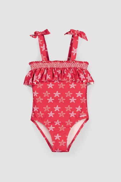 Bañador niña detalles volantes estampado étnicos Ysabel Mora
