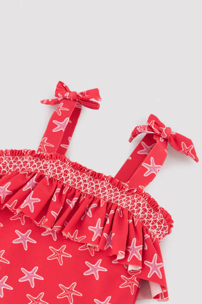 Bañador niña detalles volantes estampado étnicos Ysabel Mora
