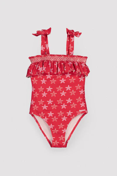 Bañador niña detalles volantes estampado étnicos Ysabel Mora