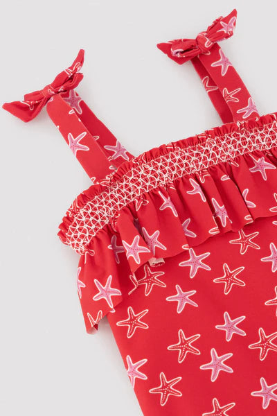 Bañador niña detalles volantes estampado étnicos Ysabel Mora