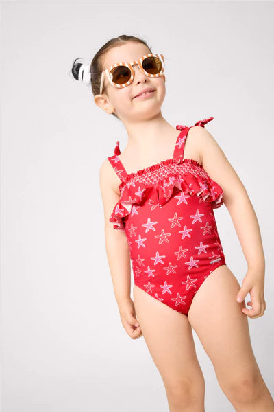 Bañador niña detalles volantes estampado étnicos Ysabel Mora