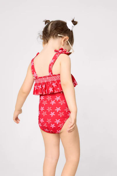 Bañador niña detalles volantes estampado étnicos Ysabel Mora