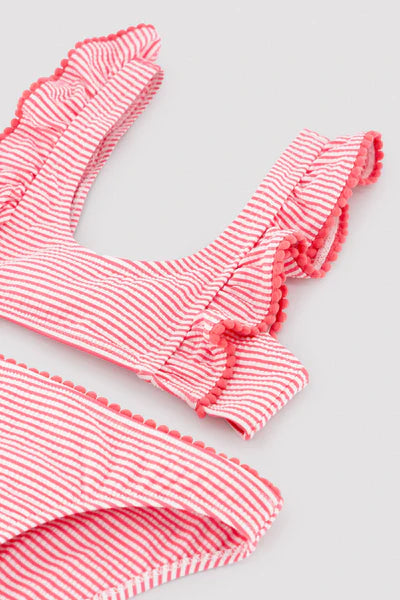 Bikini niña detalle volantes estampado rayas Ysabel Mora